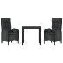 Conjunto de Comedor de Jardín 3 pcs Negro ratán sintético en Sillas de jardín | Comprar online en Foru.es