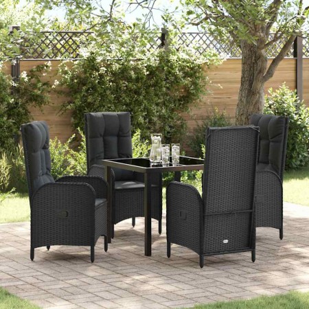 Conjunto de Comedor de Jardín 5 pcs Negro ratán sintético en Sillas de jardín | Comprar online en Foru.es