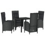 Conjunto de Comedor de Jardín 5 pcs Negro ratán sintético en Sillas de jardín | Comprar online en Foru.es