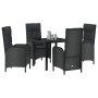 Conjunto de Comedor de Jardín 5 pcs Negro ratán sintético en Sillas de jardín | Comprar online en Foru.es