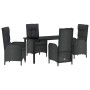 Conjunto de Comedor de Jardín 5 pcs Negro ratán sintético en Sillas de jardín | Comprar online en Foru.es