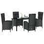Conjunto de Comedor de Jardín 5 pcs Negro ratán sintético en Sillas de jardín | Comprar online en Foru.es