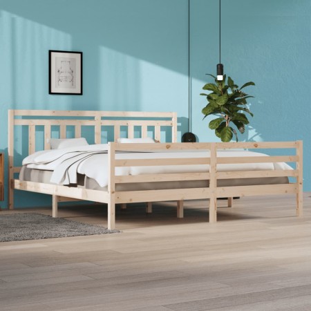 Estructura de cama de madera maciza 200x200 cm de vidaXL, Camas y somieres - Ref: Foro24-3105335, Precio: 144,07 €, Descuento: %