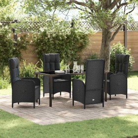 Conjunto de Comedor de Jardín 5 pcs Negro ratán sintético en Sillas de jardín | Comprar online en Foru.es