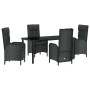 Conjunto de Comedor de Jardín 5 pcs Negro ratán sintético en Sillas de jardín | Comprar online en Foru.es