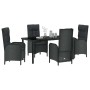 Conjunto de Comedor de Jardín 5 pcs Negro ratán sintético en Sillas de jardín | Comprar online en Foru.es