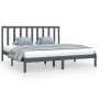Estructura de cama de madera maciza de pino gris 200x200 cm de vidaXL, Camas y somieres - Ref: Foro24-3105182, Precio: 155,26...