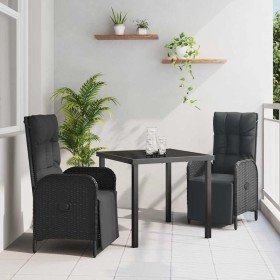 Conjunto de Comedor de Jardín 3 pcs Negro ratán sintético en Sillas de jardín | Comprar online en Foru.es