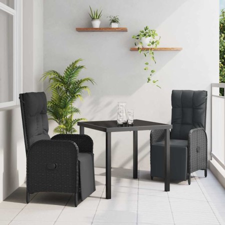 Conjunto de Comedor de Jardín 3 pcs Negro ratán sintético en Sillas de jardín | Comprar online en Foru.es