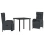 Conjunto de Comedor de Jardín 3 pcs Negro ratán sintético en Sillas de jardín | Comprar online en Foru.es