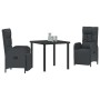 Conjunto de Comedor de Jardín 3 pcs Negro ratán sintético en Sillas de jardín | Comprar online en Foru.es