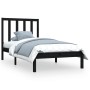 Estructura de cama madera maciza de pino negra 100x200 cm de vidaXL, Camas y somieres - Ref: Foro24-3105154, Precio: 117,94 €...