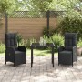 Conjunto de Comedor de Jardín 3 pcs Negro ratán sintético en Sillas de jardín | Comprar online en Foru.es