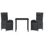 Conjunto de Comedor de Jardín 3 pcs Negro ratán sintético en Sillas de jardín | Comprar online en Foru.es
