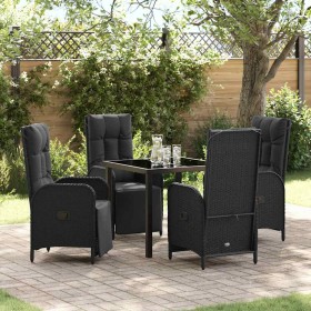 Conjunto de Comedor de Jardín 5 pcs Negro ratán sintético en Sillas de jardín | Comprar online en Foru.es