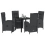 Conjunto de Comedor de Jardín 5 pcs Negro ratán sintético en Sillas de jardín | Comprar online en Foru.es