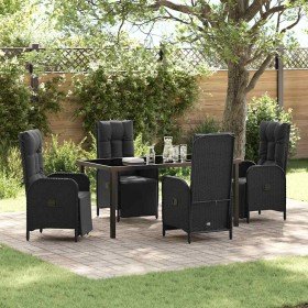 Conjunto de Comedor de Jardín 5 pcs Negro ratán sintético en Sillas de jardín | Comprar online en Foru.es