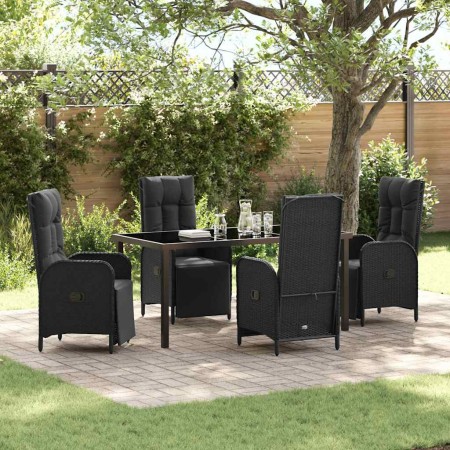 Conjunto de Comedor de Jardín 5 pcs Negro ratán sintético en Sillas de jardín | Comprar online en Foru.es