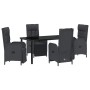 Conjunto de Comedor de Jardín 5 pcs Negro ratán sintético en Sillas de jardín | Comprar online en Foru.es