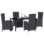 Conjunto de Comedor de Jardín 5 pcs Negro ratán sintético en Sillas de jardín | Comprar online en Foru.es