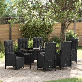 Conjunto de Comedor de Jardín 7 pcs Negro ratán sintético en Sillas de jardín | Comprar online en Foru.es