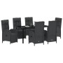 Conjunto de Comedor de Jardín 7 pcs Negro ratán sintético en Sillas de jardín | Comprar online en Foru.es