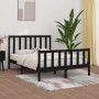 Estructura de cama de madera maciza negra 140x190 cm de vidaXL, Camas y somieres - Ref: Foro24-3105209, Precio: 172,39 €, Des...
