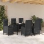 Conjunto de Comedor de Jardín 7 pcs Negro ratán sintético en Sillas de jardín | Comprar online en Foru.es