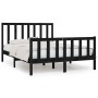 Estructura de cama de madera maciza negra 140x190 cm de vidaXL, Camas y somieres - Ref: Foro24-3105209, Precio: 172,39 €, Des...