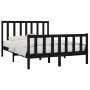 Estructura de cama de madera maciza negra 140x190 cm de vidaXL, Camas y somieres - Ref: Foro24-3105209, Precio: 172,39 €, Des...