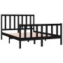 Estructura de cama de madera maciza negra 140x190 cm de vidaXL, Camas y somieres - Ref: Foro24-3105209, Precio: 172,39 €, Des...