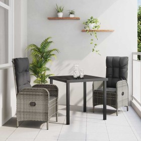 Conjunto de Comedor de Jardín 3 pcs Gris ratán sintético en Sillas de jardín | Comprar online en Foru.es