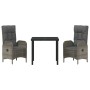 Conjunto de Comedor de Jardín 3 pcs Gris ratán sintético en Sillas de jardín | Comprar online en Foru.es