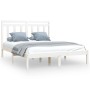 Estructura de cama de madera maciza de pino blanca 160x200 cm de vidaXL, Camas y somieres - Ref: Foro24-3105261, Precio: 128,...