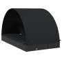 Tumbona 2 personas toldo redondo ratán PE negra 211x112x140 cm de vidaXL, Tumbonas - Ref: Foro24-319656, Precio: 284,18 €, De...