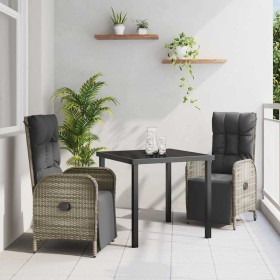 Conjunto de Comedor de Jardín 3 pcs Gris ratán sintético en Sillas de jardín | Comprar online en Foru.es