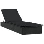 Tumbonas 2 uds con mesita ratán sintético negro de vidaXL, Tumbonas - Ref: Foro24-319636, Precio: 302,17 €, Descuento: %