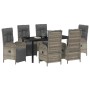 Conjunto de Comedor de Jardín 7 pcs Gris ratán sintético en Sillas de jardín | Comprar online en Foru.es
