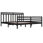 Estructura de cama de madera maciza de pino negra 200x200 cm de vidaXL, Camas y somieres - Ref: Foro24-3105339, Precio: 172,4...