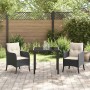 Conjunto de Comedor de Jardín con cojín 3 pcs Negro Poliratán en Sillas de jardín | Comprar online en Foru.es