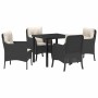Conjunto de Comedor de Jardín con cojín 5 pcs Negro Poliratán en Sillas de jardín | Comprar online en Foru.es