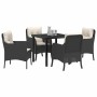 Conjunto de Comedor de Jardín con cojín 5 pcs Negro Poliratán en Sillas de jardín | Comprar online en Foru.es