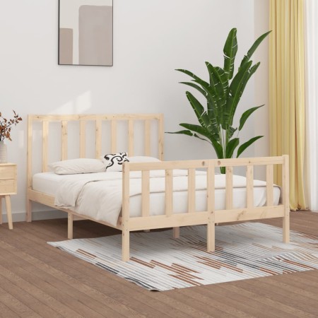 Estructura de cama madera maciza 140x190 cm de vidaXL, Camas y somieres - Ref: Foro24-3105205, Precio: 124,13 €, Descuento: %