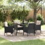 Conjunto de Comedor de Jardín 5 pcs Negro ratán sintético en Sillas de jardín | Comprar online en Foru.es