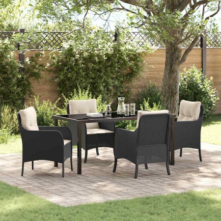 Conjunto de Comedor de Jardín 5 pcs Negro ratán sintético en Sillas de jardín | Comprar online en Foru.es