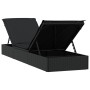 Tumbonas 2 uds con mesita ratán sintético negro de vidaXL, Tumbonas - Ref: Foro24-319636, Precio: 302,17 €, Descuento: %