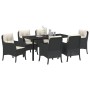 Conjunto de Comedor de Jardín con cojín 7 pcs Negro Poliratán en Sillas de jardín | Comprar online en Foru.es