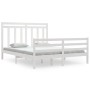 Estructura de cama de madera maciza de pino blanca 160x200 cm de vidaXL, Camas y somieres - Ref: Foro24-3105326, Precio: 143,...