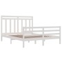 Estructura de cama de madera maciza de pino blanca 160x200 cm de vidaXL, Camas y somieres - Ref: Foro24-3105326, Precio: 143,...