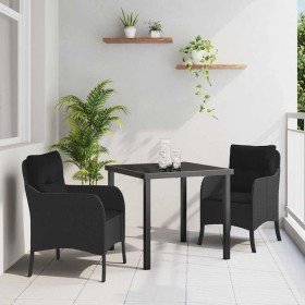 Conjunto de Comedor de Jardín 3 pcs Negro ratán sintético en Sillas de jardín | Comprar online en Foru.es